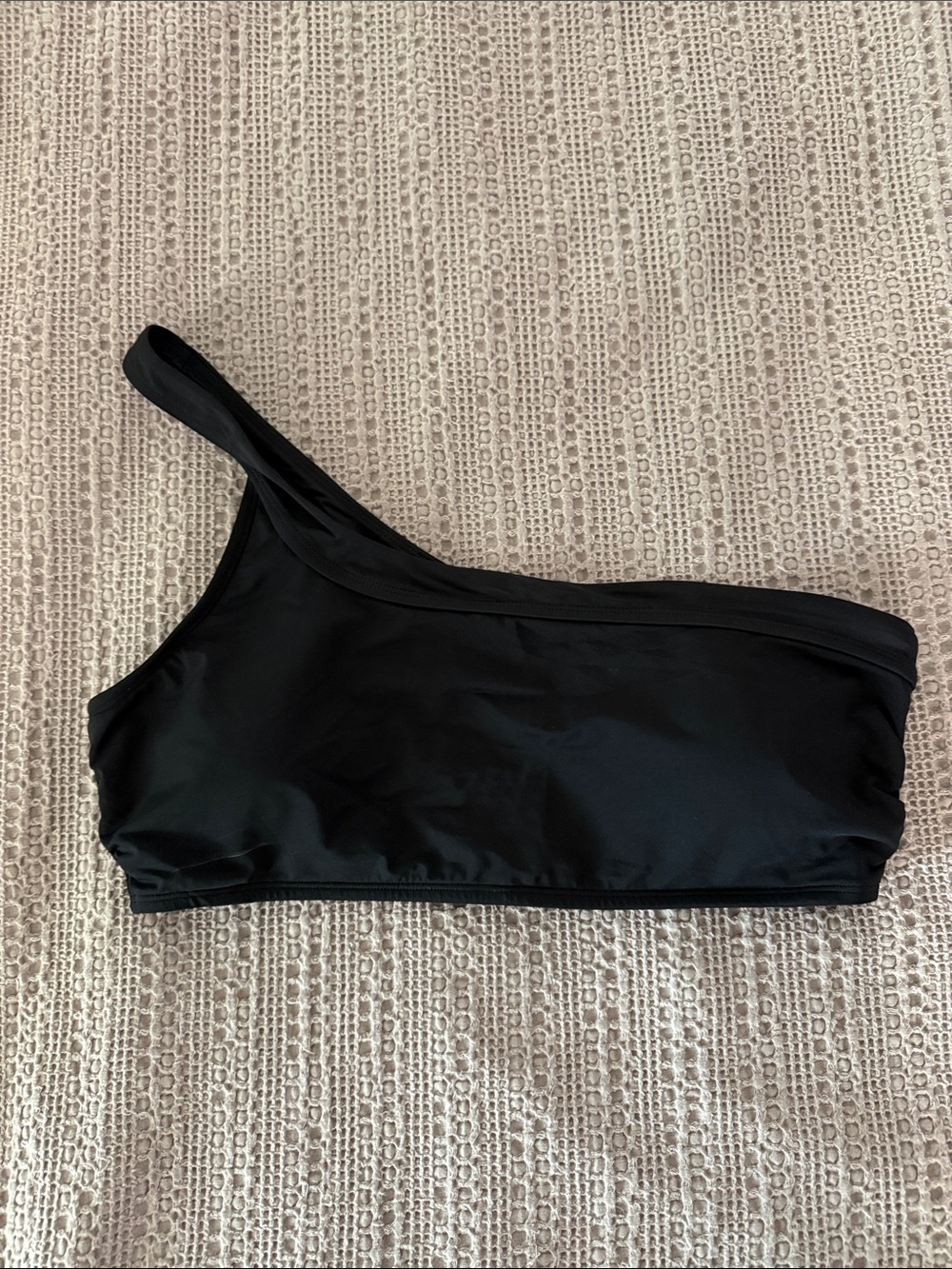 White House Black Market Black One-Shoulder Women's Swim Top